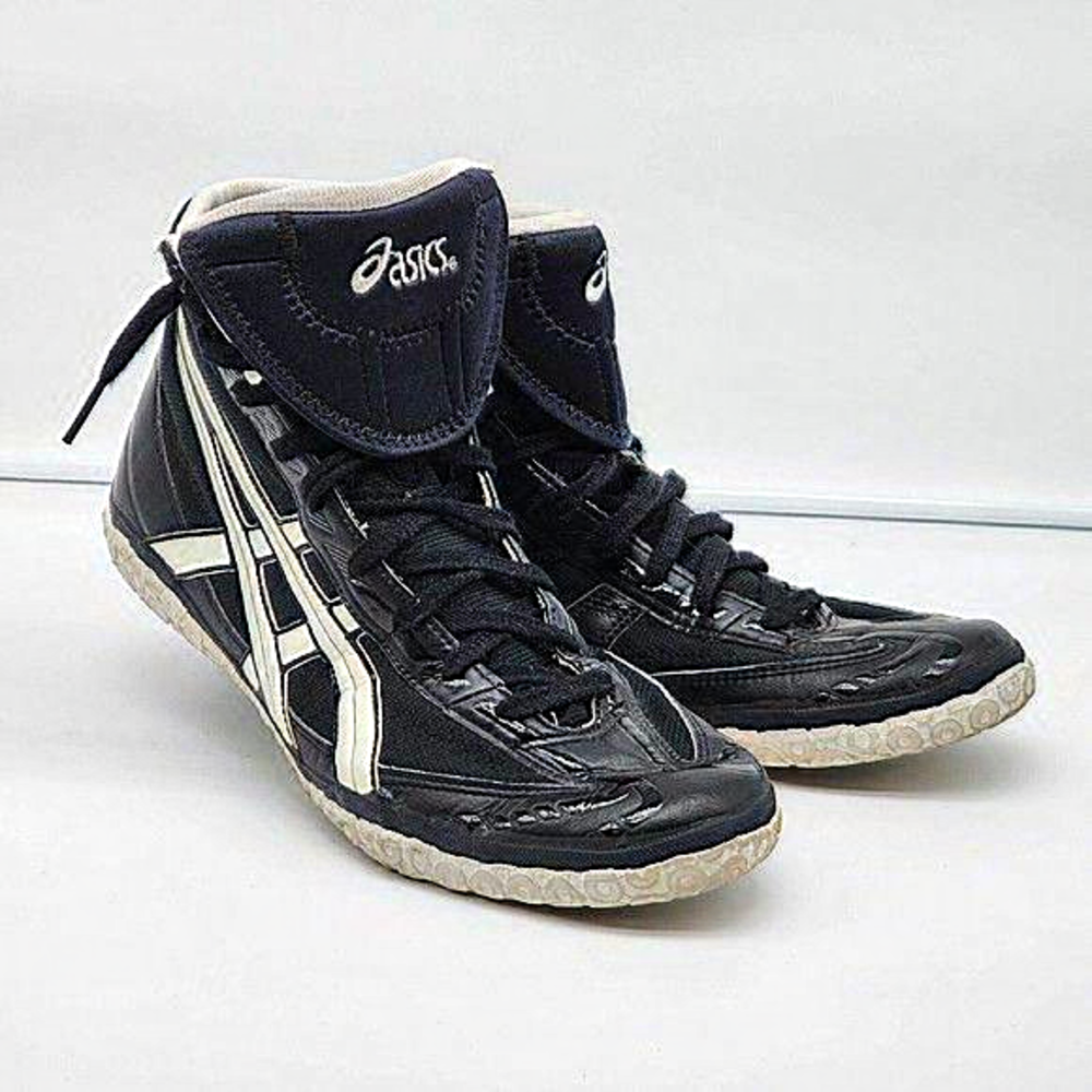 Asics Fuerte Black and White Athletic Wrestling Shoes JY503 Men's Size 13‎